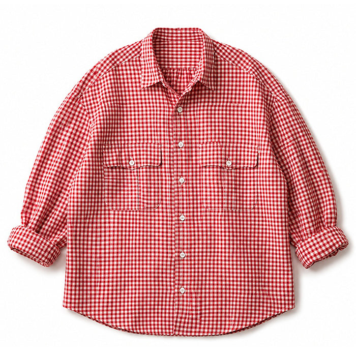 Porter Classic ROLL UP LINEN GINGHAM CHECK SHIRT ポーター