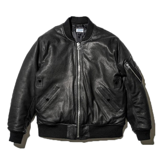 MR. OLIVE ブラック レザージャケット MA-1 MR. OLIVE ブラック レザージャケット MA-1