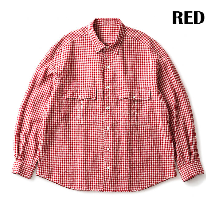 Porter Classic ROLL UP LINEN GINGHAM CHECK SHIRT ポーター