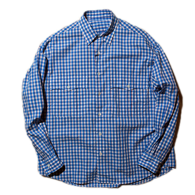 ポータークラシック　ロールアップシャツ　トリコロール Porter Classic - ROLL UP TRICOLOR GINGHAM CHECK SHIRT ポーター