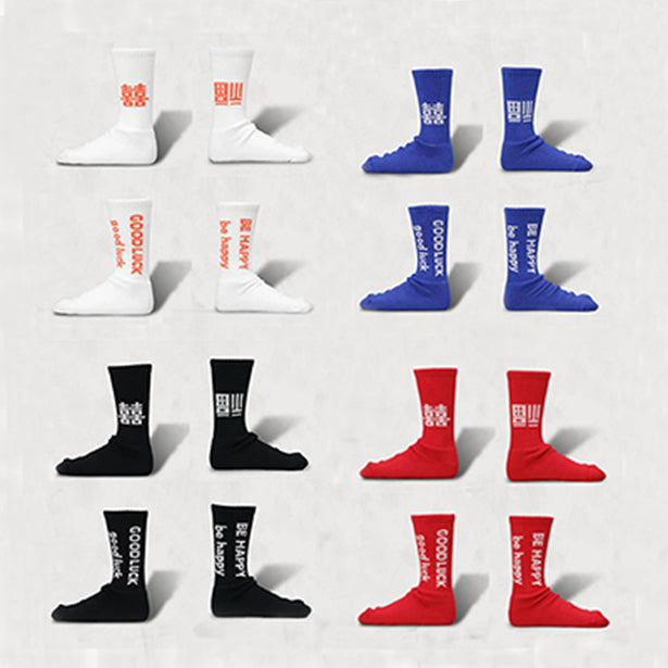 DECKA QUALITY SOCKS Pile Socks Best Wishesデカ クオリティーソックス （White × Orange）（Red）（Blue）（Black）[BNBSW-53]