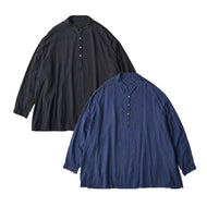 PORTER CLASSIC SUVIN GOLD GAUZE STAND COLLAR LONG SMOCK SHIRT ポータークラシック スビンゴールドガーゼスタンドカラーロングスモックシャツ （NAVY）（BLACK）[PC-056-2124]