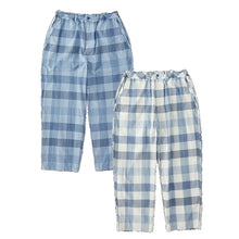 将图片加载到图库查看器，Porter Classic H/W INDIGO CHECK EASY PANTS ポータークラシック H/W インディゴチェックイージーパンツ（BLUE）（LIGHT BLUE）[PC-010-3933]
