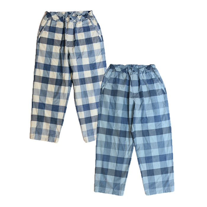 小物 / BLUE (PC-001-2405) Porter Classic Porter Classic H/W INDIGO CHECK EASY PANTS ポータークラシック H/W