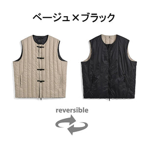 TAION MILITARY ZIP VNECK DOWN VEST &lt;MILITARY LINE&gt;