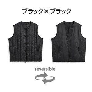 TAION MILITARY ZIP VNECK DOWN VEST &lt;MILITARY LINE&gt;