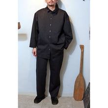 Load image into Gallery viewer, Porter Classic FRENCH JERSEY STRAIGHT PANTS ポータークラシック フレンチ ジャージ ストレート パンツ  （BLACK）[PC-006-3340]
