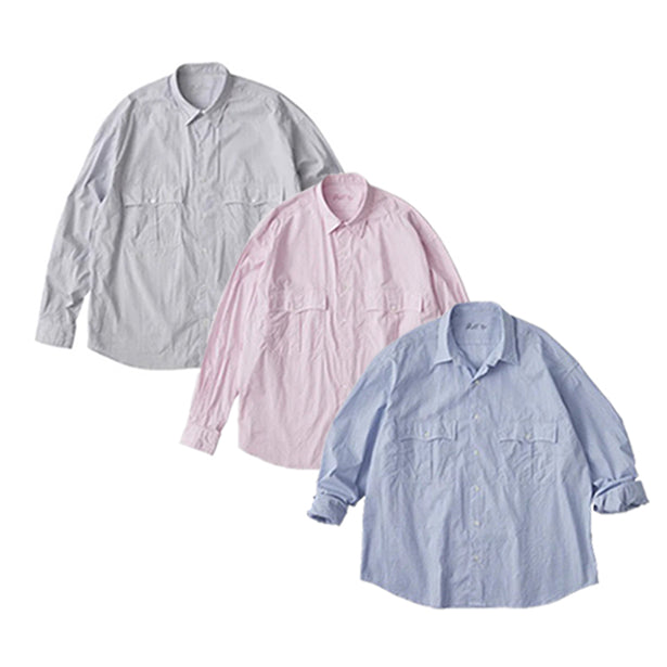 Porter Classic ROLL UP STRIPE SHIRT - ポータークラシック ロールアップシャツ  （BLUE）（GRAY）（SAKURA）[PC-016-2212]