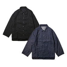 将图片加载到图库查看器，Porter Classic CLASSIC DENIM MIL-SHIRT JACKET ポータークラシック クラシック デニム ミルシャツ ジャケット（BLACK）（NAVY）[PC-005-2682]
