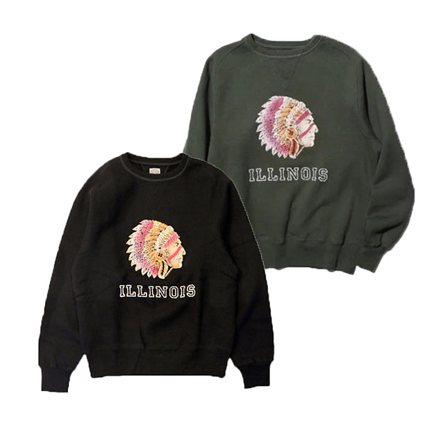 JELADO ILLINOIS Flocky Pt Sweat ジェラード イリノイ フロッキー プリント スウェット（Black）（Grass Green）[AB12201]
