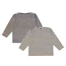 将图片加载到图库查看器，JELADO Malibu Boat Neck Border Tee（黑色 x 灰白色）（海军 x 森林绿）[BL72217]
