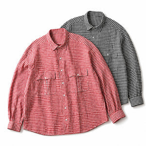 Porter Classic ROLL UP LINEN GINGHAM CHECK SHIRT ポーター