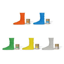 Load image into Gallery viewer, DECKA QUALITY SOCKS - Cased Heavyweight Plain Socks -4th Collection- デカ クオリティーソックス （Orange）（Neon Blue）（Neon Green）（Neon Yellow）（Feather Gray）[de-01-4]
