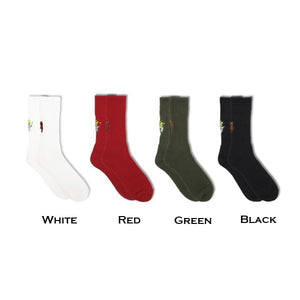 DECKA QUALITY SOCKS - Pile Socks - Embroidery [ Angel＆Devil ] デカ クオリティーソックス （White）（Red）（Green）（Black）[BNB × de-25-2]