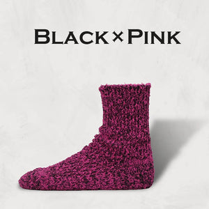 DECKA QUALITY SOCKS Textured Cotton Socks | 2nd Collection SHOWATABÉ デカ クオリティーソックス （Black×Orange）（Black×Green）（Black×Pink）（Black×Blue）（Black×White）[SW-09]