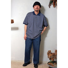 Load image into Gallery viewer, PORTER CLASSIC BEATNIK BORDER POLO SHIRT ポータークラシック ビートニクボーダーポロシャツ （BLUE）（BLACK）[PC-006-2787]
