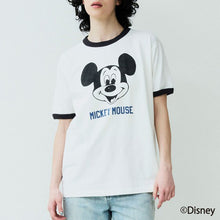 Load image into Gallery viewer, JOHNBULL MICKEY MOUSE ／ RINGER Tシャツ （ホワイト）[JT262C16]
