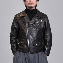 画像をギャラリービューアに読み込む, Porter Classic PC RIDERS JACKET W/LOVE &amp; PEACE SILVER  ポータークラシック ライダースジャケット W/ラブ&amp;ピース 925シルバー（BLACK）【PC-017-1962】
