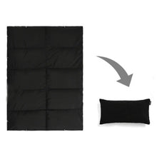 Load image into Gallery viewer, TAION タイオン ルームダウン 超軽量 800FP 羽毛膝掛け クッションカバー付き（ブランケットサイズ）（BLACK-BOA）[TAION-H210W145-DIC]
