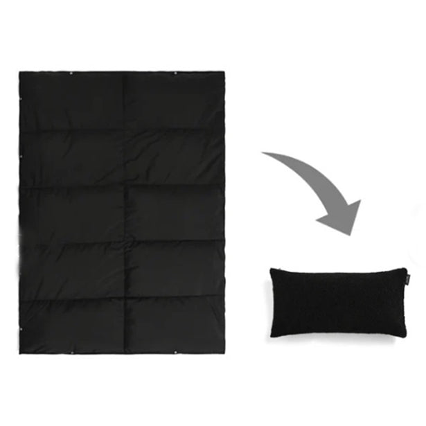 TAION タイオン ルームダウン 超軽量 800FP 羽毛膝掛け クッションカバー付き（ブランケットサイズ）（BLACK-BOA）[TAION-H210W145-DIC]