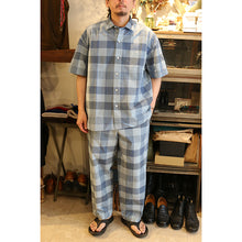 画像をギャラリービューアに読み込む, Porter Classic H/W INDIGO CHECK EASY PANTS ポータークラシック H/W インディゴチェックイージーパンツ（BLUE）（LIGHT BLUE）[PC-010-3933]
