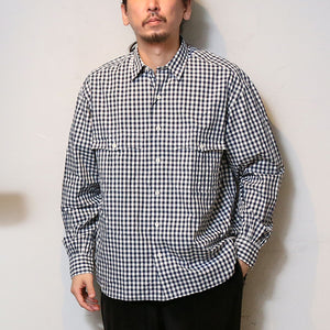 Porter Classic - 卷起方格格纹衬衫 Porter Classic 卷起方格格纹衬衫 - 海军蓝 [PC-016-1544]