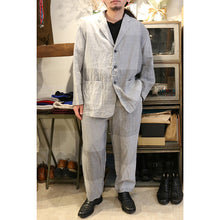画像をギャラリービューアに読み込む, porter classic RAMIE BLOCK CHECK CLASSIC PANTS ポータークラシック ラミーブロックチェッククラシックパンツ（GRAY）[PC-021-3910]

