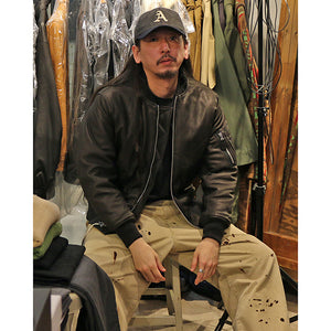 CWORKS LEA Leather MA-1 シーワークス（Black）[CWJK028]