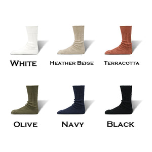 DECKA QUALITY SOCKS Organic Ribbed Socks デカ クオリティーソックス （White）（Heather Beige）（Terracotta）（Olive）（Navy）（Black）[ORG-01]