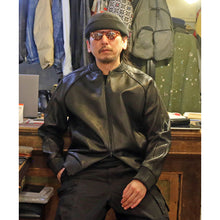 画像をギャラリービューアに読み込む, MOSSIR LAY Leather Track Jacket モシール ウォッシャブルレザートラックジャケット レイ（BLACK）[MOJK003]
