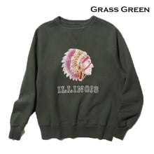 将图片加载到图库查看器，JELADO ILLINOIS Flocky Pt Sweat ジェラード イリノイ フロッキー プリント スウェット（Black）（Grass Green）[AB12201]
