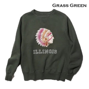 JELADO ILLINOIS Flocky Pt Sweat ジェラード イリノイ フロッキー プリント スウェット（Black）（Grass Green）[AB12201]
