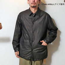 画像をギャラリービューアに読み込む, CWORKS Lombardi Coach Jacket - Deerskin - FINE CREEK シーワークス ロンバルディ コーチジャケット（Black）[CWJK008]
