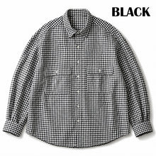 画像をギャラリービューアに読み込む, Porter Classic ROLL UP LINEN GINGHAM CHECK SHIRT ポータークラシック ロールアップ リネン ギンガム チェック シャツ（RED）（BLACK）[PC-016-3978]
