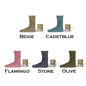 DECKA QUALITY SOCKS Cased Heavyweight Plain Socks -3rd Collection- デカ クオリティーソックス （Beige）（Cadetblue）（Flamingo）（Stone）（Olive）[de-01-3]