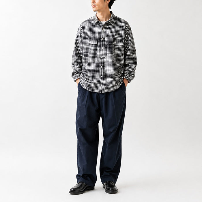 Porter Classic ROLL UP LINEN GINGHAM CHECK SHIRT ポーター