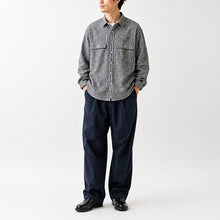 画像をギャラリービューアに読み込む, Porter Classic ROLL UP LINEN GINGHAM CHECK SHIRT ポータークラシック ロールアップ リネン ギンガム チェック シャツ（RED）（BLACK）[PC-016-3978]
