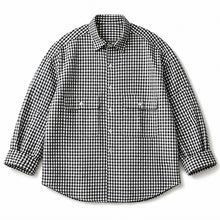 画像をギャラリービューアに読み込む, Porter Classic ROLL UP LINEN GINGHAM CHECK SHIRT ポータークラシック ロールアップ リネン ギンガム チェック シャツ（RED）（BLACK）[PC-016-3978]
