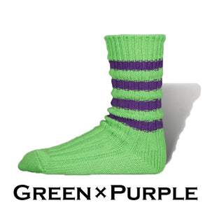 DECKA QUALITY SOCKS Heavyweight Socks Stripes Crazy Color デカ クオリティーソックス （Green × Purple）（Blue × Orange）（Pink × Turquoise）[de-29-2]