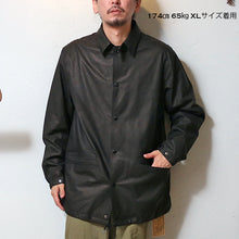 画像をギャラリービューアに読み込む, CWORKS Lombardi Coach Jacket - Deerskin - FINE CREEK シーワークス ロンバルディ コーチジャケット（Black）[CWJK008]
