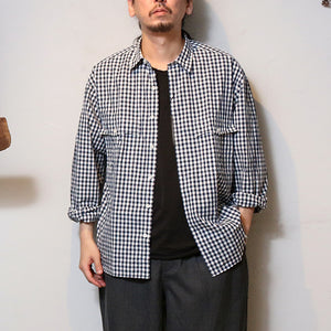 Porter Classic - 卷起方格格纹衬衫 Porter Classic 卷起方格格纹衬衫 - 海军蓝 [PC-016-1544]