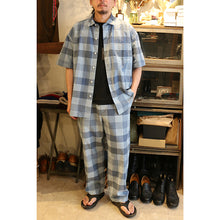 画像をギャラリービューアに読み込む, Porter Classic H/W INDIGO CHECK BEAT WRITER SHIRT ポータークラシック H/W インディゴチェックビートライターシャツ（BLUE）（LIGHT BLUE）[PC-010-3932]
