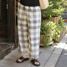 Load image into Gallery viewer, Porter Classic H/W INDIGO CHECK EASY PANTS ポータークラシック H/W インディゴチェックイージーパンツ（BLUE）（LIGHT BLUE）[PC-010-3933]

