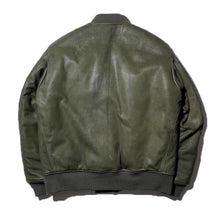 Load image into Gallery viewer, CWORKS LEA Leather MA-1 シーワークス（Black）（Olive）[CWJK028]
