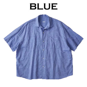 PORTER CLASSIC BEAT WRITER LINEN COTTON SHIRT ポータークラシック ビートライターリネンコットンシャツ （BLUE）（GRAY）[PC-016-2766]