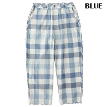 将图片加载到图库查看器，Porter Classic H/W INDIGO CHECK EASY PANTS ポータークラシック H/W インディゴチェックイージーパンツ（BLUE）（LIGHT BLUE）[PC-010-3933]
