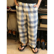 画像をギャラリービューアに読み込む, Porter Classic H/W INDIGO CHECK EASY PANTS ポータークラシック H/W インディゴチェックイージーパンツ（BLUE）（LIGHT BLUE）[PC-010-3933]
