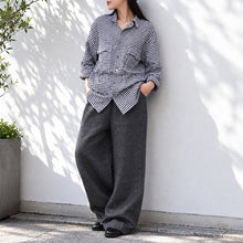 画像をギャラリービューアに読み込む, Porter Classic ROLL UP LINEN GINGHAM CHECK SHIRT ポータークラシック ロールアップ リネン ギンガム チェック シャツ（RED）（BLACK）[PC-016-3978]
