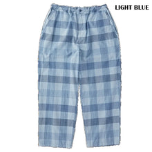 将图片加载到图库查看器，Porter Classic H/W INDIGO CHECK EASY PANTS ポータークラシック H/W インディゴチェックイージーパンツ（BLUE）（LIGHT BLUE）[PC-010-3933]
