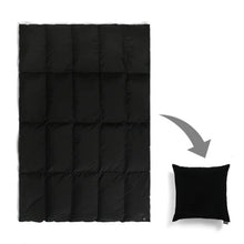 Load image into Gallery viewer, TAION タイオン ルームダウン 超軽量 800FP 羽毛布団 クッションカバー付き（セミダブルサイズ〜）（BLACK-BOA）[TAION-H210W145-DIC]
